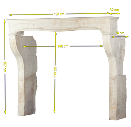 Fireplaces - Antique French Feeling Stone Fireplace - MAISON LEON VAN DEN BOGAERT