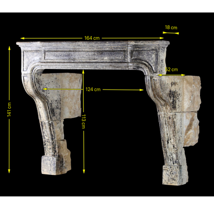 Fireplaces - Antique Limestone Fireplace. - MAISON LEON VAN DEN BOGAERT