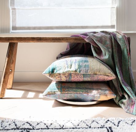 Unique pieces - Kantha Sari cushions Vintage. - VAN VERRE
