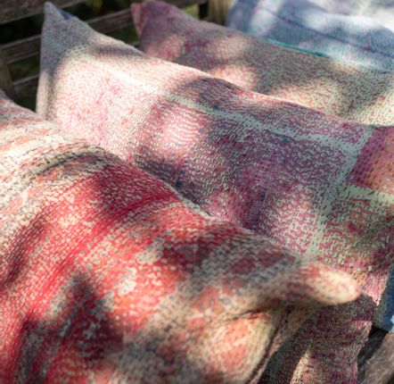 Unique pieces - Kantha Sari cushions Vintage. - VAN VERRE