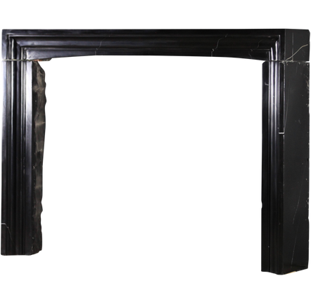 Unique pieces - Timeless Black Belgian Marble Fireplace Surround - MAISON LEON VAN DEN BOGAERT