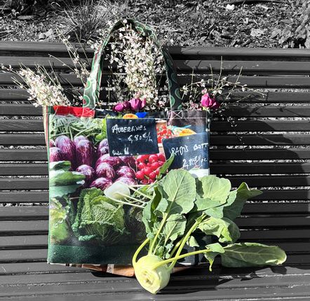 Bags and totes - Shopping bag "Eggplants - Zucchinis" - MARON BOUILLIE