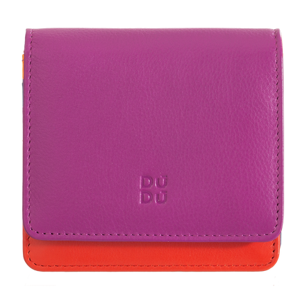 DuDu Large womens RFID blocking leather wallet Colorful - Mauve