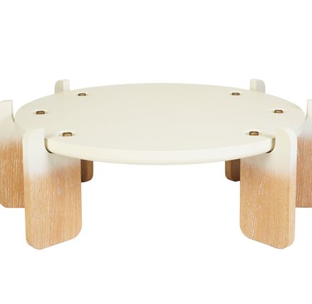 Tables for hotels - Ipanema Round Coffee Table in Lacquered Wood with Ombre Effect White - DUISTT