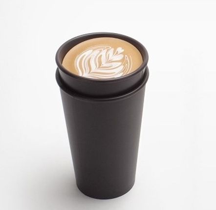 Mugs - ''Take Out'' Biomass Coffee Mug 350ml - Dark Brown - HOUSE OF HOME