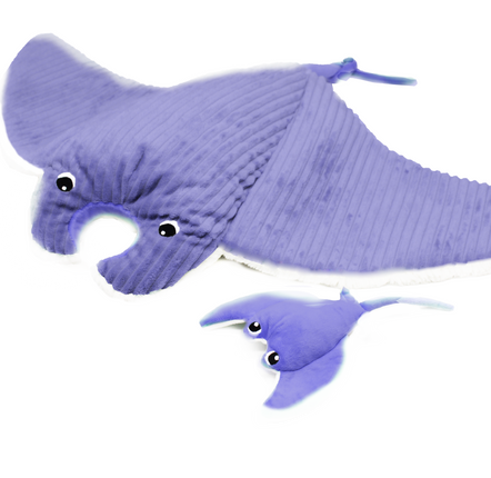Soft toy - MENTALOU THE MANTA RAY MOM & BABY MINT - DEGLINGOS