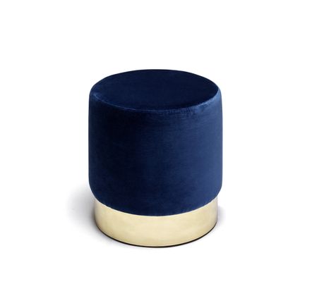 Tabourets pour collectivités - Pouf rond diam 40cm en tissu & base laiton LUNE C, option COM/COL - DUISTT