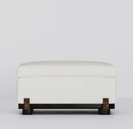 Tabourets pour collectivités - IDA Repose-pied, assise tissu COM, structure chêne, detail bronze - DUISTT