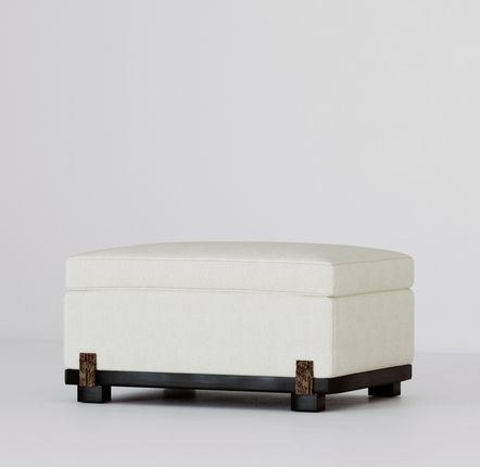 Tabourets pour collectivités - Repose-pieds IDA - Tissu COM/COL- Pieds Chêne Laqué Noir- Bronze Coulé - DUISTT