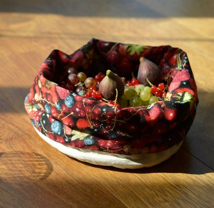 Food storage - Fabric basket printed Red Berries - MARON BOUILLIE