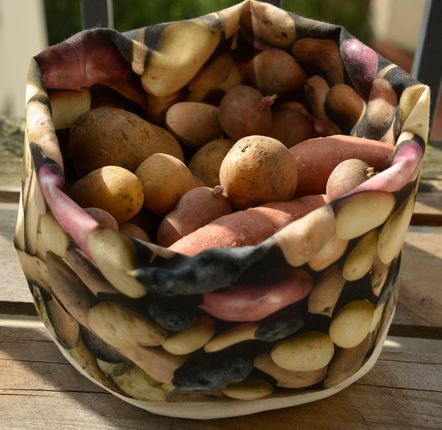 Boîtes de conservation - Corbeille en tissu imprimé Pomme de terre - MARON BOUILLIE