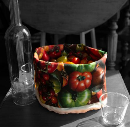 Food storage - Fabric baskets printed Tomatoes - MARON BOUILLIE