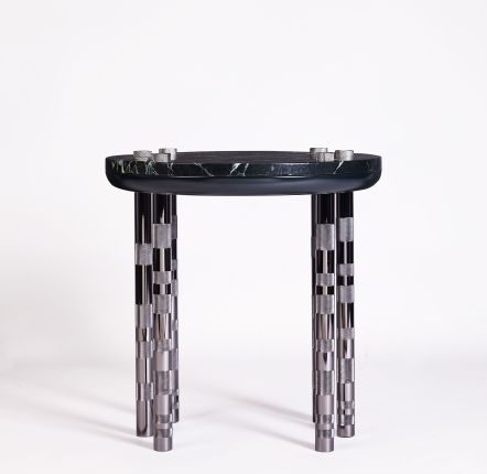 Tables for hotels - Ipanema round side table,marble top, feet Nickel Plated, Portugal - DUISTT