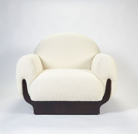 Fauteuils pour collectivités - COPACABANA large fauteuil salon Tapissé, Option COM, base chêne foncé - DUISTT