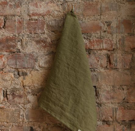 Dish towels - Olive Green Linen Tea Towel - LINEN SPELLS