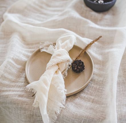 Torchon lin et coton beige uni - La Cerise Sur le Gâteau