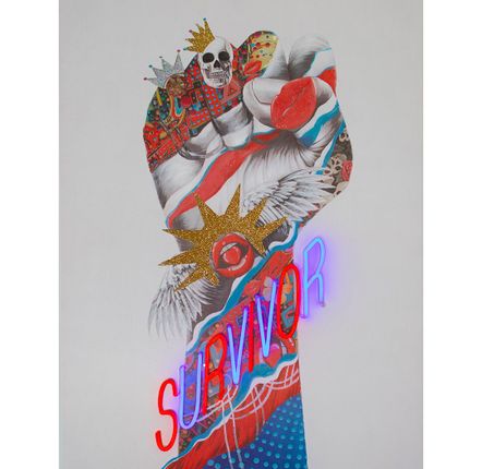 Tableaux - Œuvre murale « Survivor » avec néon LED - STANDARD - LOCOMOCEAN