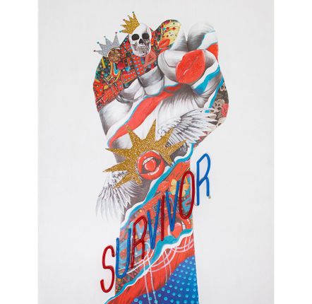 Tableaux - Décoration murale « Survivor » avec néon LED - Petite - LOCOMOCEAN