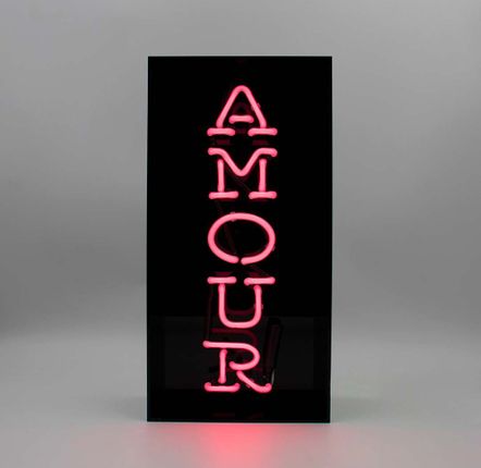 Appliques - Boîte à néon en verre 'Amour' - Acrylique noir - LOCOMOCEAN