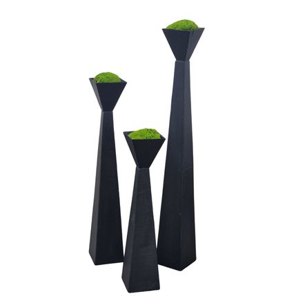 Jardinières - Poetic, ensemble de 3 sculptures en ardoise naturelle - ARDOISE DESIGN
