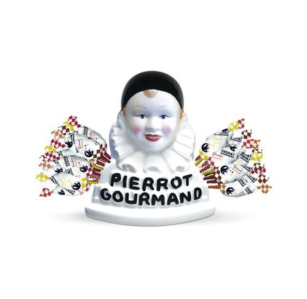 Candy - Gourmet box: Pierrot Gourmand bust + case of 40 assorted lollipops - PIERROT GOURMAND