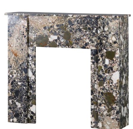 Fireplaces - Art Deco Fireplace In Breccia Marble. - MAISON LEON VAN DEN BOGAERT