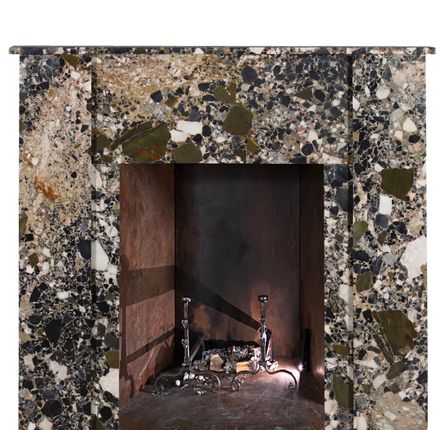 Fireplaces - Art Deco Fireplace In Breccia Marble. - MAISON LEON VAN DEN BOGAERT
