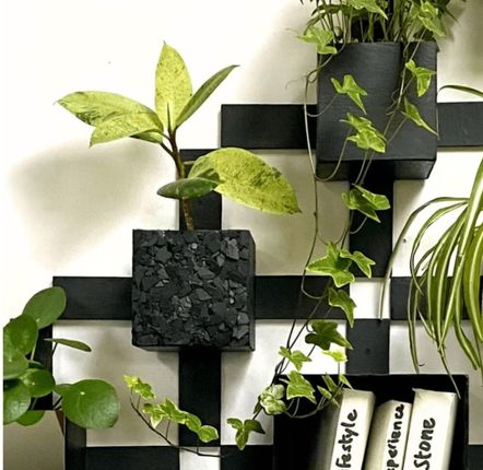 Green walls - Recycled Pixel Natural Slate Wall Planter,35/35/12.5 cm - ARDOISE DESIGN