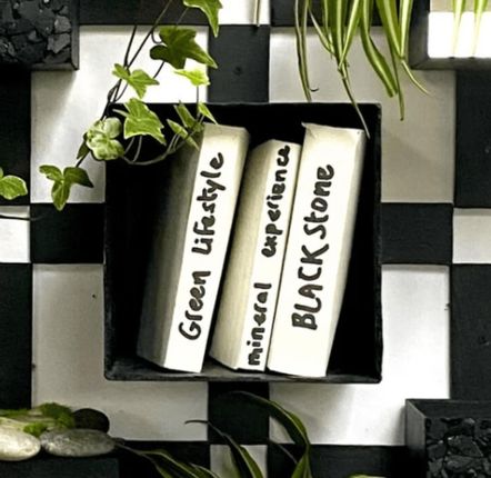 Green walls - Pixel CUB 20/20 natural slate shelf - ARDOISE DESIGN
