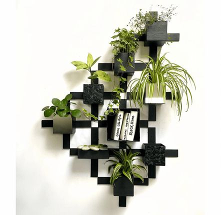 Green walls - Pixel CUB 20/20 natural slate shelf - ARDOISE DESIGN