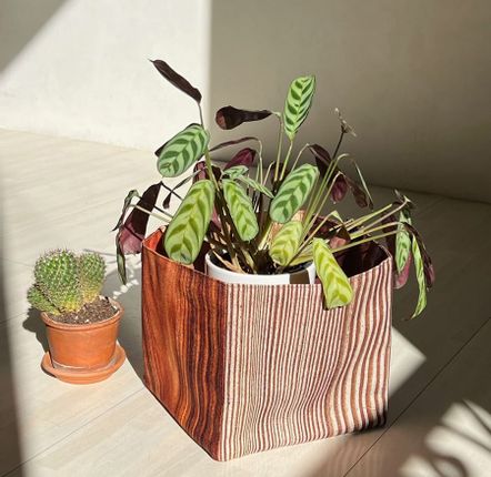Homewear textile - Panier de rangement Bois - MARON BOUILLIE