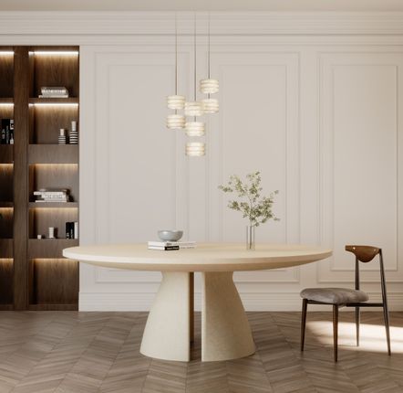 Dining Tables - Suzu — Natural stone table with sculptural design - LIVINGSTONE