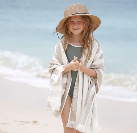 Linge - Serviette de plage Delmor Fit beige sable 76x142 cm - GREEN PETITION