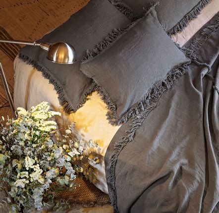 Bed linens - 240x280cm Washed Linen Bedspread - MARRAKECH - DE.LENZO