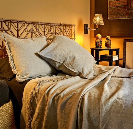 Bed linens - 240x280cm Washed Linen Bedspread - MARRAKECH - DE.LENZO