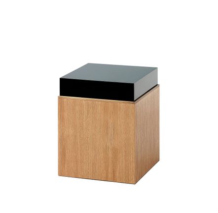 Hotel bedrooms - Contemporary Side Table Block square base, Limed Oak, Lacquered wood - DUISTT