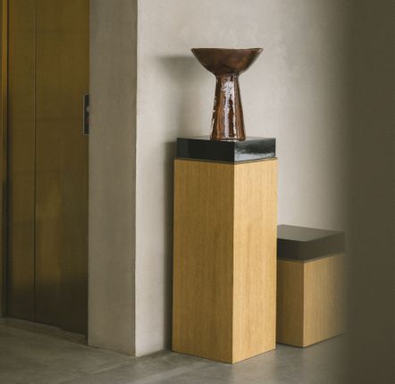 Chambres d'hôtels - Block Table d'appoint carrée contemporaine en Chêne Cérusé, bois laqué - DUISTT