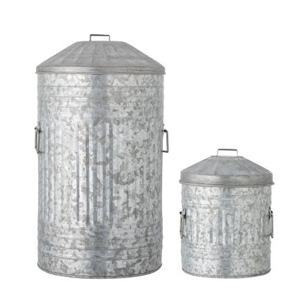 Brosserie - Delina Seau, Gris, Métal galvanisé Set of 2 - BLOOMINGVILLE MULTIBRAND HOUSE
