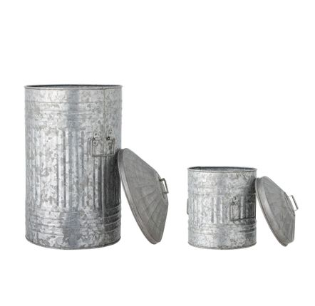 Brosserie - Delina Seau, Gris, Métal galvanisé Set of 2 - BLOOMINGVILLE MULTIBRAND HOUSE