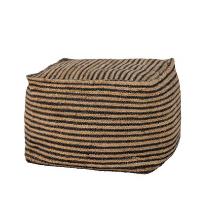 Poufs - Nao Pouf, Noir, Jute  - BLOOMINGVILLE MULTIBRAND HOUSE