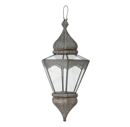 Outdoor table lamps - Isabell Lantern, Grey, Glass  - BLOOMINGVILLE MULTIBRAND HOUSE