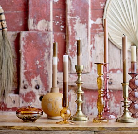 Candlesticks and candle holders - Jilian Candle Holder, Brown, Stoneware  - BLOOMINGVILLE MULTIBRAND HOUSE