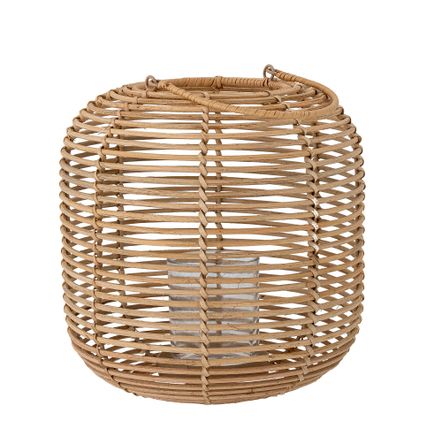 Outdoor table lamps - Nei Lantern w/Glass, Nature, Rattan  - BLOOMINGVILLE MULTIBRAND HOUSE