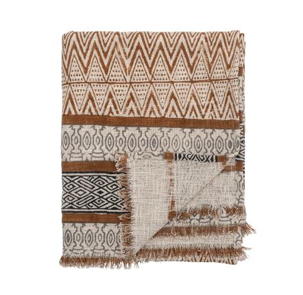 Throw blankets - Madigan Throw, Brown, Cotton  - CREATIVE COLLECTION