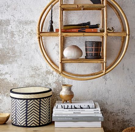 Paniers - Islim Panier avec couvercle, Noir, Palm Leaf Set of 3 - BLOOMINGVILLE MULTIBRAND HOUSE