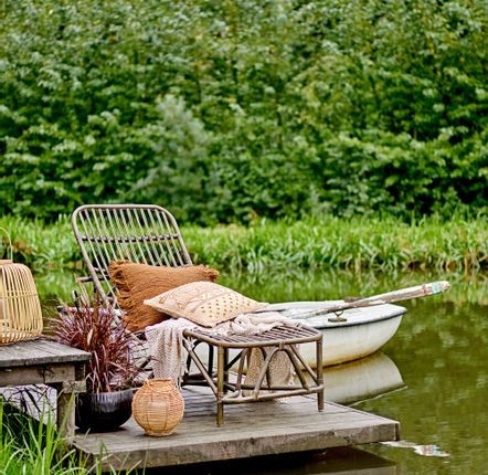 Outdoor table lamps - Malua Lantern w/Glass, Nature, Rattan  - BLOOMINGVILLE MULTIBRAND HOUSE