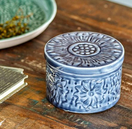 Food storage - Ena Jar w/Lid, Blue, Metal  - CREATIVE COLLECTION
