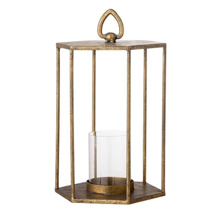 Outdoor table lamps - Vanea Lantern w/Glass, Brass, Metal  - CREATIVE COLLECTION