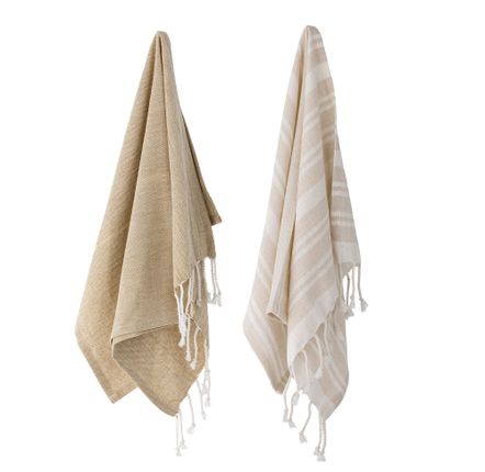 Brosserie - Viche Serviette de cuisine, Nature, Coton Set of 2 - CREATIVE COLLECTION