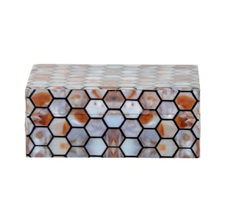 Boîtes de rangement  - Domino Boîte avec couvercle, Marron, Résine  - CREATIVE COLLECTION